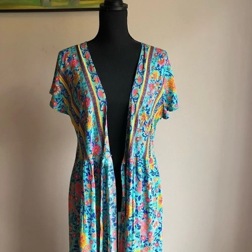 Teal Wrap Maxi Dress  - Picture 13 of 14
